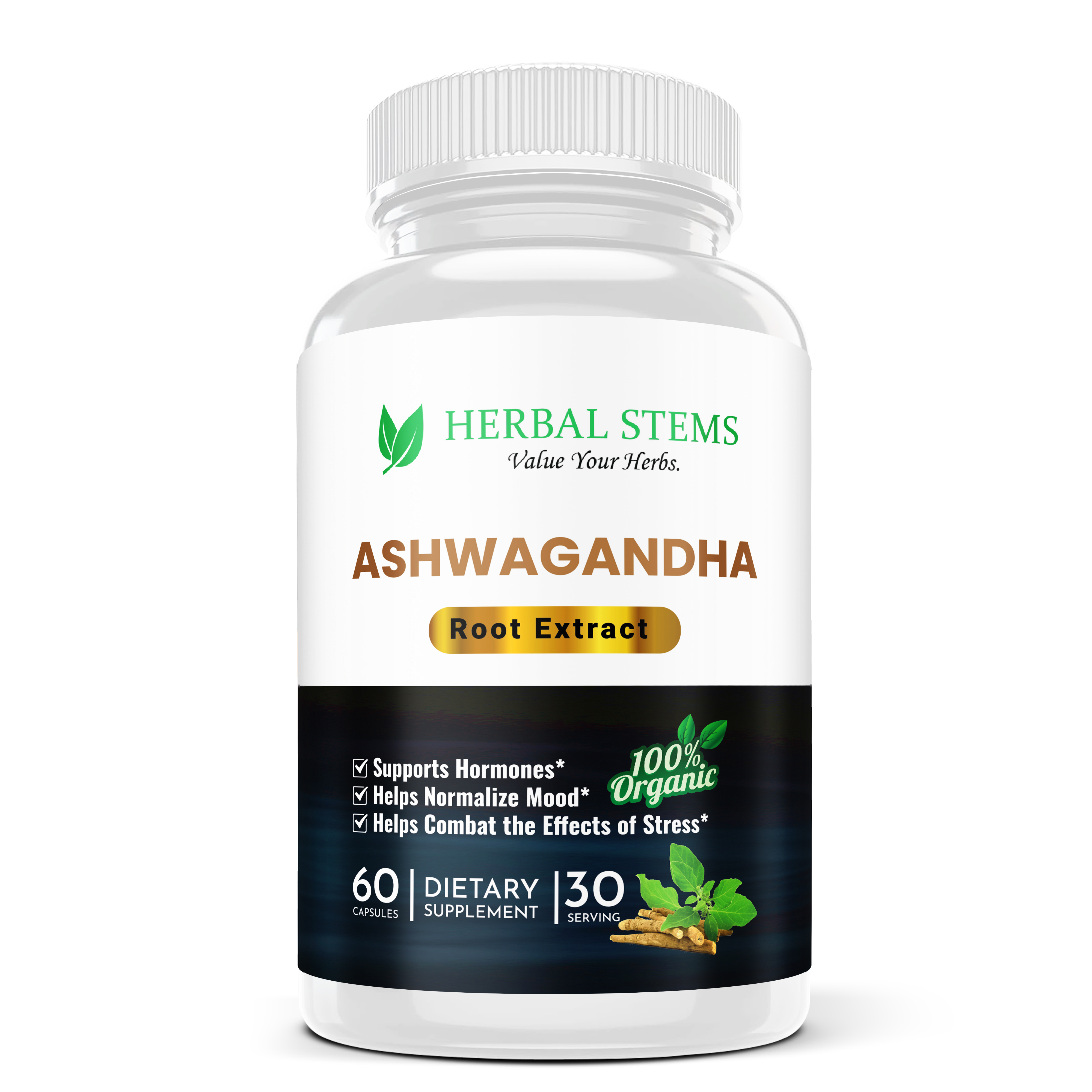 Ashwagandha Capsules | 60 Count | Natural Stress & Sleep Support